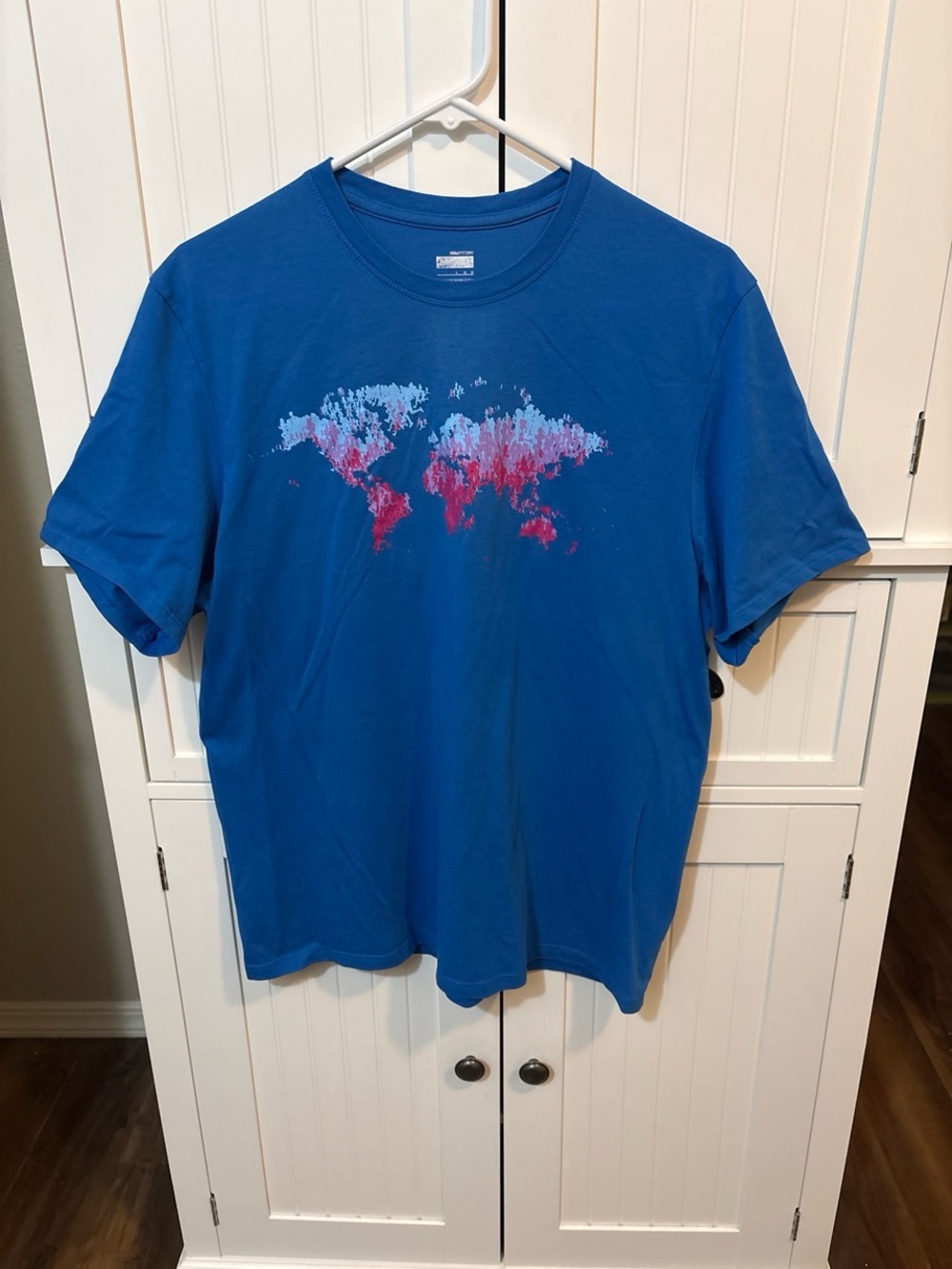 Nike Dri-FIT Blue Graphic Athletic Tee Women’s Size Lrg Hiking Gym Y2K Fashion
